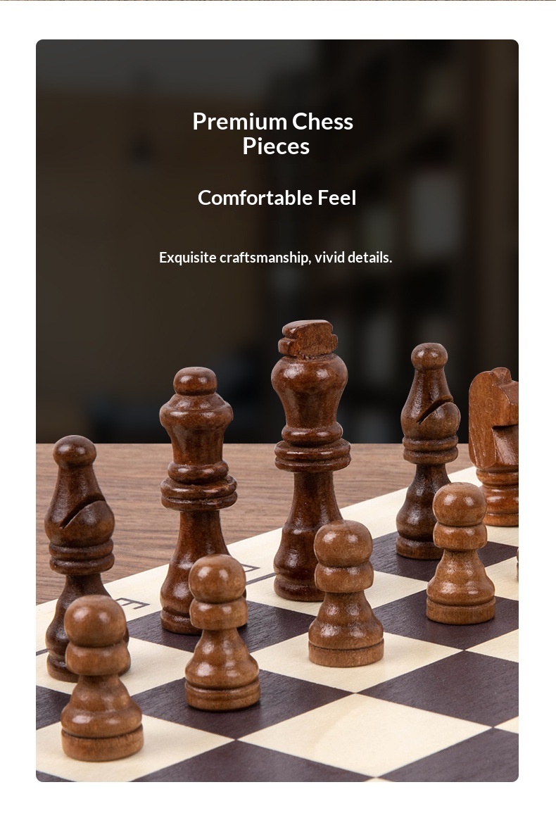 Wooden Chess Set Educational Game For Children Early Thinking_voghion.com