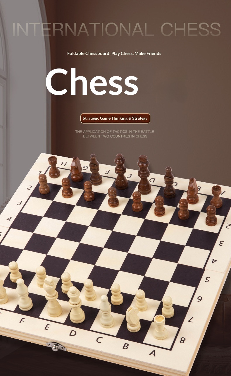 Wooden Chess Set Educational Game For Children Early Thinking_voghion.com