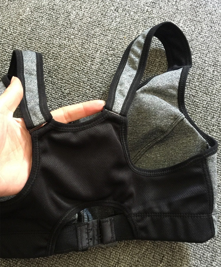Front Zipper Sports Bra Wireless Shockproof High-strength Support_voghion.com
