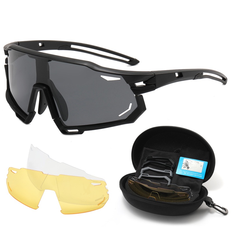 Set di occhiali da sole polarizzati Tor Zur Wildnis con montatura grande e protezione UV per uomo e donna, ideali per sport all'aria aperta e ciclismo, con lenti che cambiano colore._voghion.com