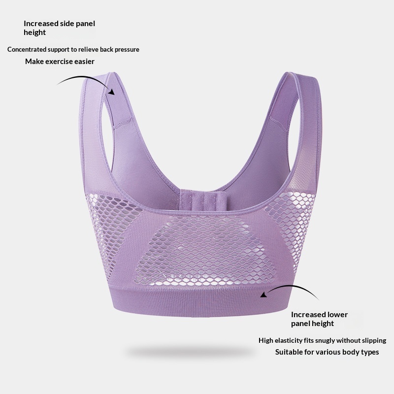 Tor Zur Wildnis Cross-Border Front-Clasp Sports Bra Without Underwire Women's Running Shockproof Gathered Beauty Back Plus Size_voghion.com