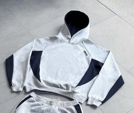 Aria Basics Aria Basics Nueva sudadera con capucha bordada personalizada con bloques de color estilo europeo y americano Y2k Moda casual estilo deportivo Conjunto de pantalones_voghion.com