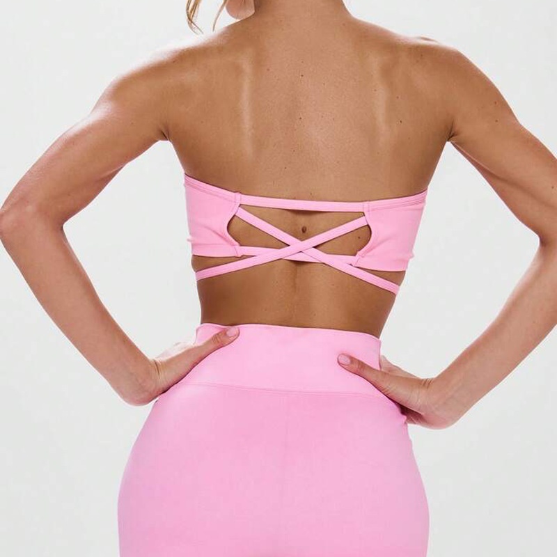 Tor Zur Wildnis Cross-Border Strapless Removable Padded Yoga Sports Bra For Women, Cross-Back, Quick-Dry, Tube Top, Outer Wear_voghion.com