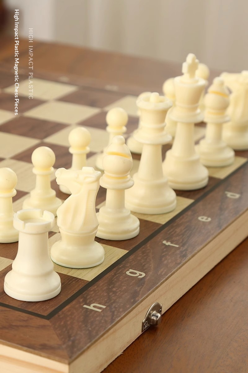 Magnetische inklapbare schaakset van hout voor kinderen en beginners_voghion.com