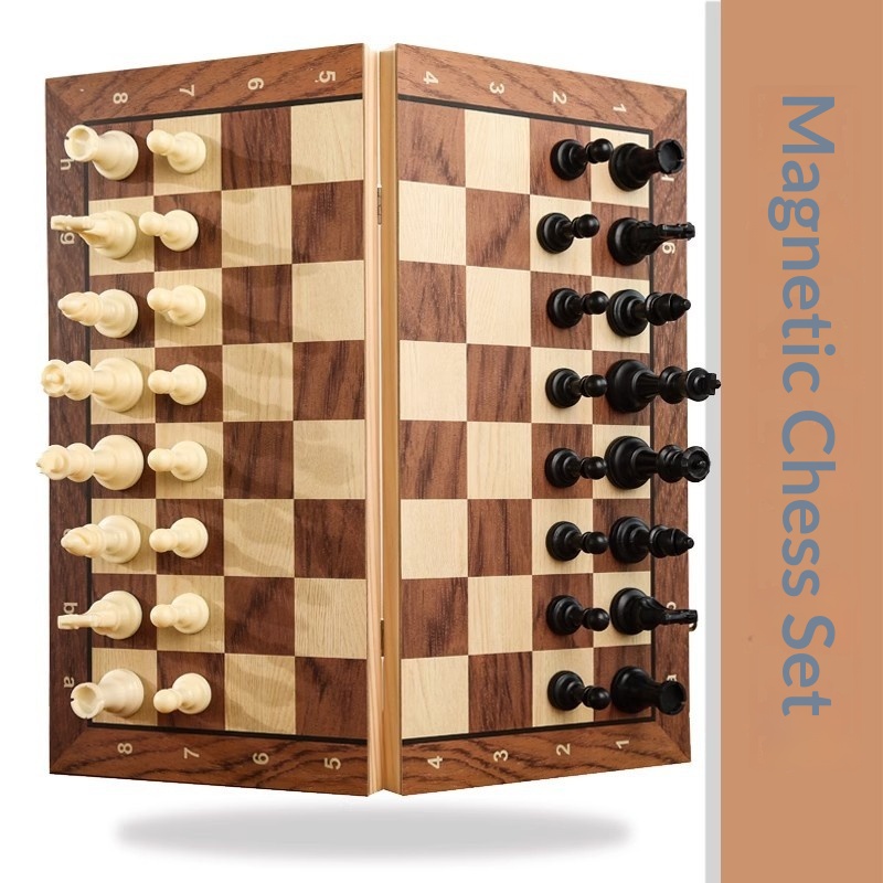 Tor Zur Wildnis Wooden High-end Children's Mini Folding Board Beginner Small Magnetic Chess Pieces Chess_voghion.com
