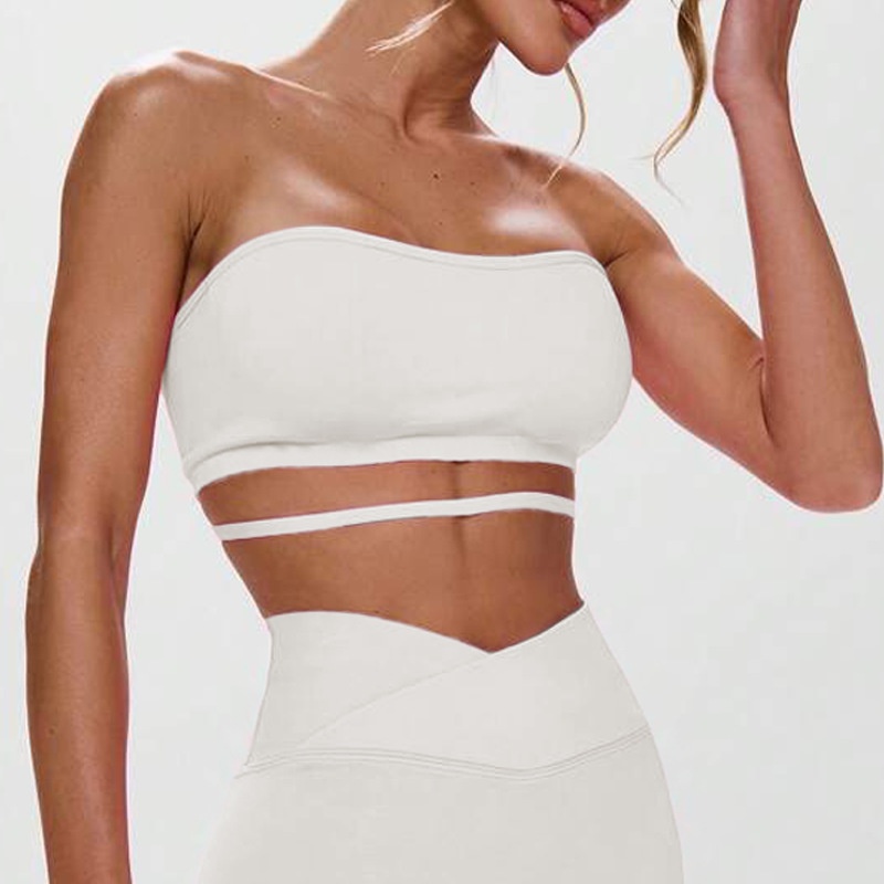 Tor Zur Wildnis Cross-Border Strapless Removable Padded Yoga Sports Bra For Women, Cross-Back, Quick-Dry, Tube Top, Outer Wear_voghion.com