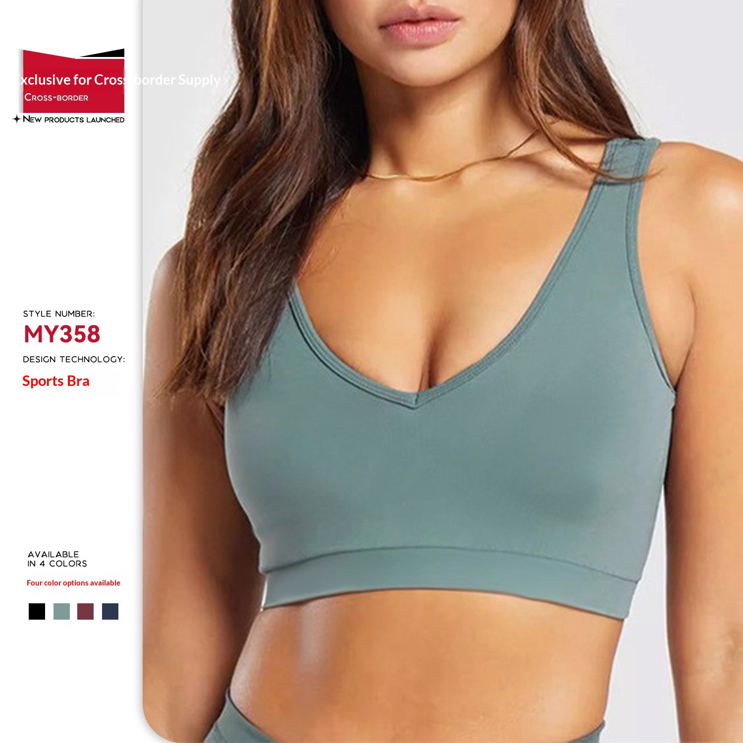 Tor Zur Wildnis Cross-Border Europees en Amerikaans sexy zomerpak met vulling, fitness, yoga, rugloze sportbeha voor dames_voghion.com