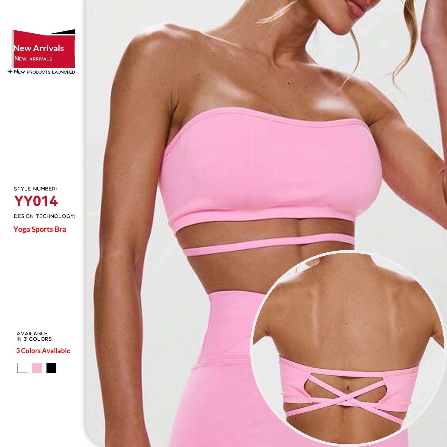 Tor Zur Wildnis Cross-Border Strapless Removable Padded Yoga Sports Bra For Women, Cross-Back, Quick-Dry, Tube Top, Outer Wear_voghion.com