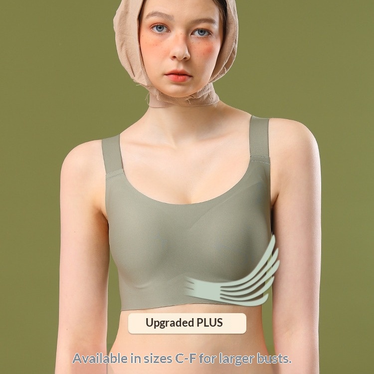 Sujetador de gelatina sin costuras de alta calidad para mujer, push-up, soporte lateral, reductor, estilo fino de verano, sin aros, deportivo, tallas grandes._voghion.com