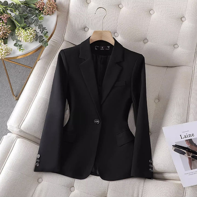 Blazer nero di alta gamma per donna, nuovo stile autunno/inverno 2025, giacca elegante casual di piccola taglia Petite Niche_voghion.com