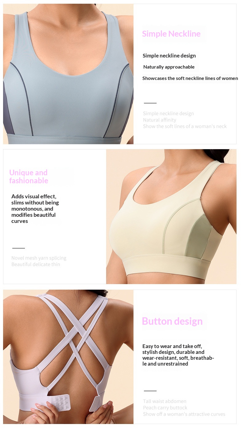 Sports Bra With Cross-back Design And Supportive Shockproof Fit_voghion.com