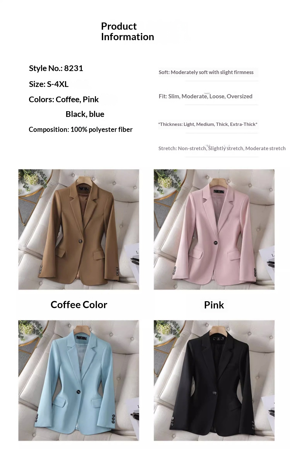 Blazer nero elegante da donna - giacca tailleur chic casual_voghion.com