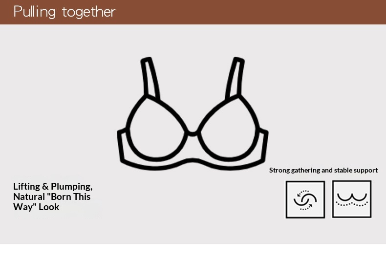 High Quality New Product Live Stream: Women's Small Bust Push-up Bra, No Underwire, Side Breast Support, Sports Palm Cup Fixed Bra_voghion.com