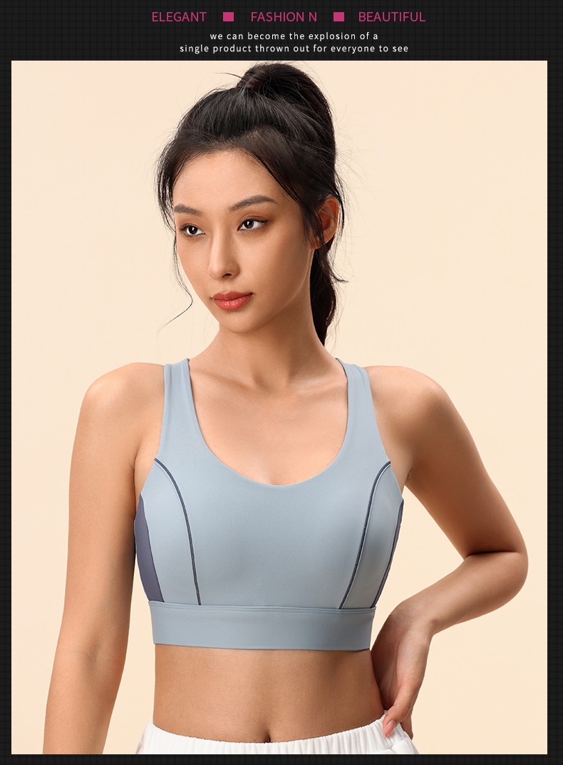 Sports Bra With Cross-back Design And Supportive Shockproof Fit_voghion.com