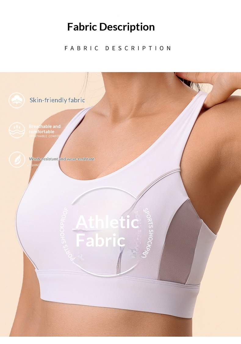 Sports Bra With Cross-back Design And Supportive Shockproof Fit_voghion.com