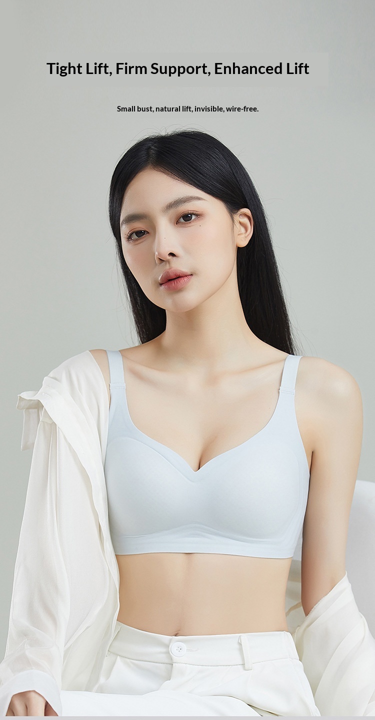 High Quality New Summer Thin Breathable Sports Adjustable Bra For Large Busts, Seamless, Close-fitting, With Side Breast Support And_voghion.com