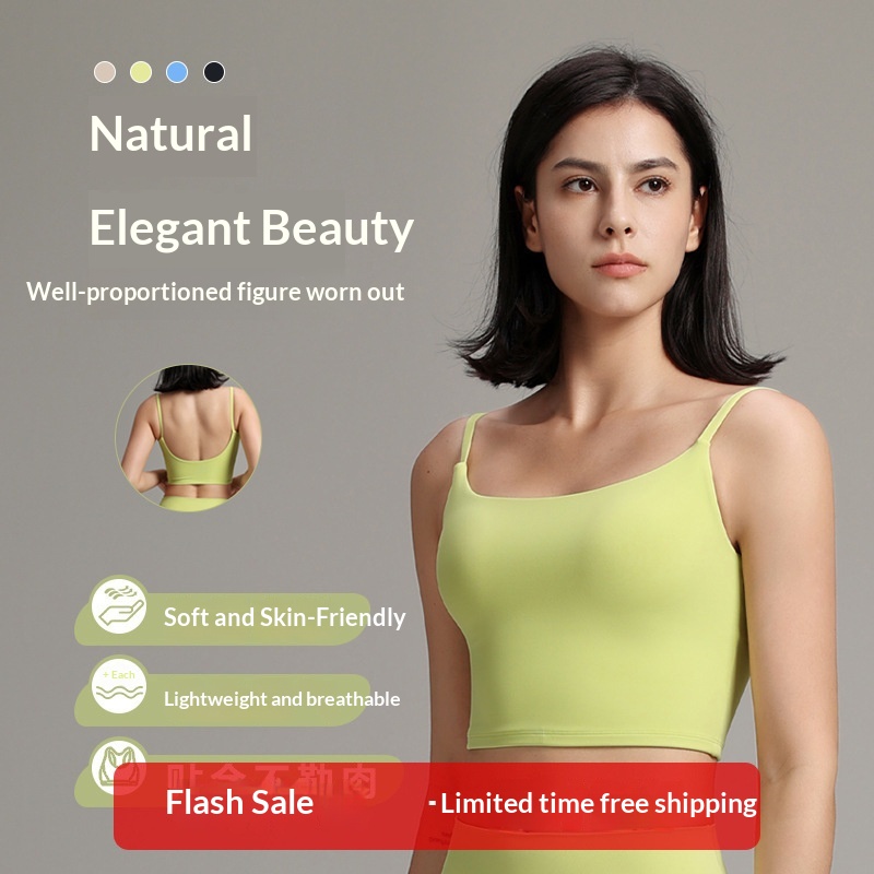 Sutiã esportivo feminino de alta qualidade, novo modelo de verão, de alta intensidade, à prova de choque, para fitness, beleza, costas, ioga, cor sólida, sem costura, atacado._voghion.com
