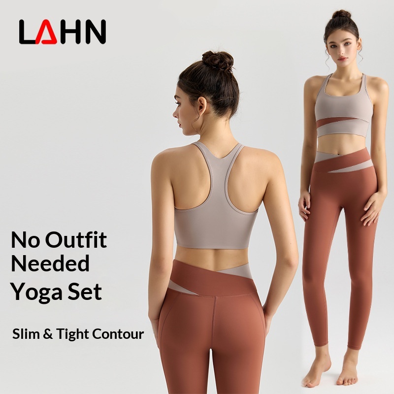 Conjunto de sutiã esportivo Weiman de alta qualidade, fabricado e vendido no atacado para corrida, secagem rápida, cintura alta, à prova de choque, com blocos de cores e modelagem que acentua a cintura. Ideal para ioga._voghion.com