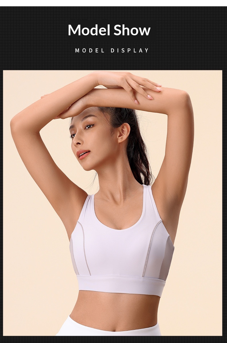 Sports Bra With Cross-back Design And Supportive Shockproof Fit_voghion.com