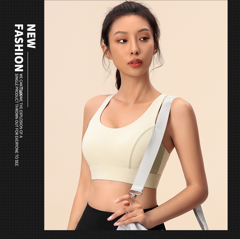 Sports Bra With Cross-back Design And Supportive Shockproof Fit_voghion.com
