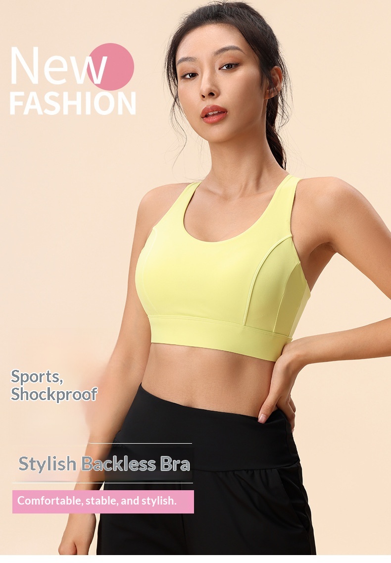 Sports Bra With Cross-back Design And Supportive Shockproof Fit_voghion.com
