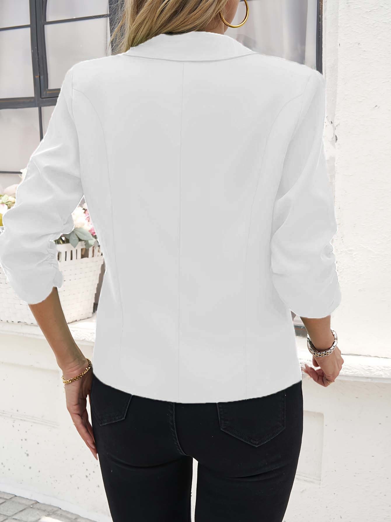 Giacca blazer donna con maniche a tre quarti per lavoro casual_voghion.com