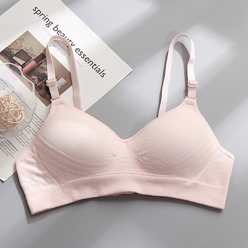 High Quality Pure Cotton Girls' Underwear For Students And High School Girls, Summer Thin Style, Wireless, Small Gathering, Large_voghion.com