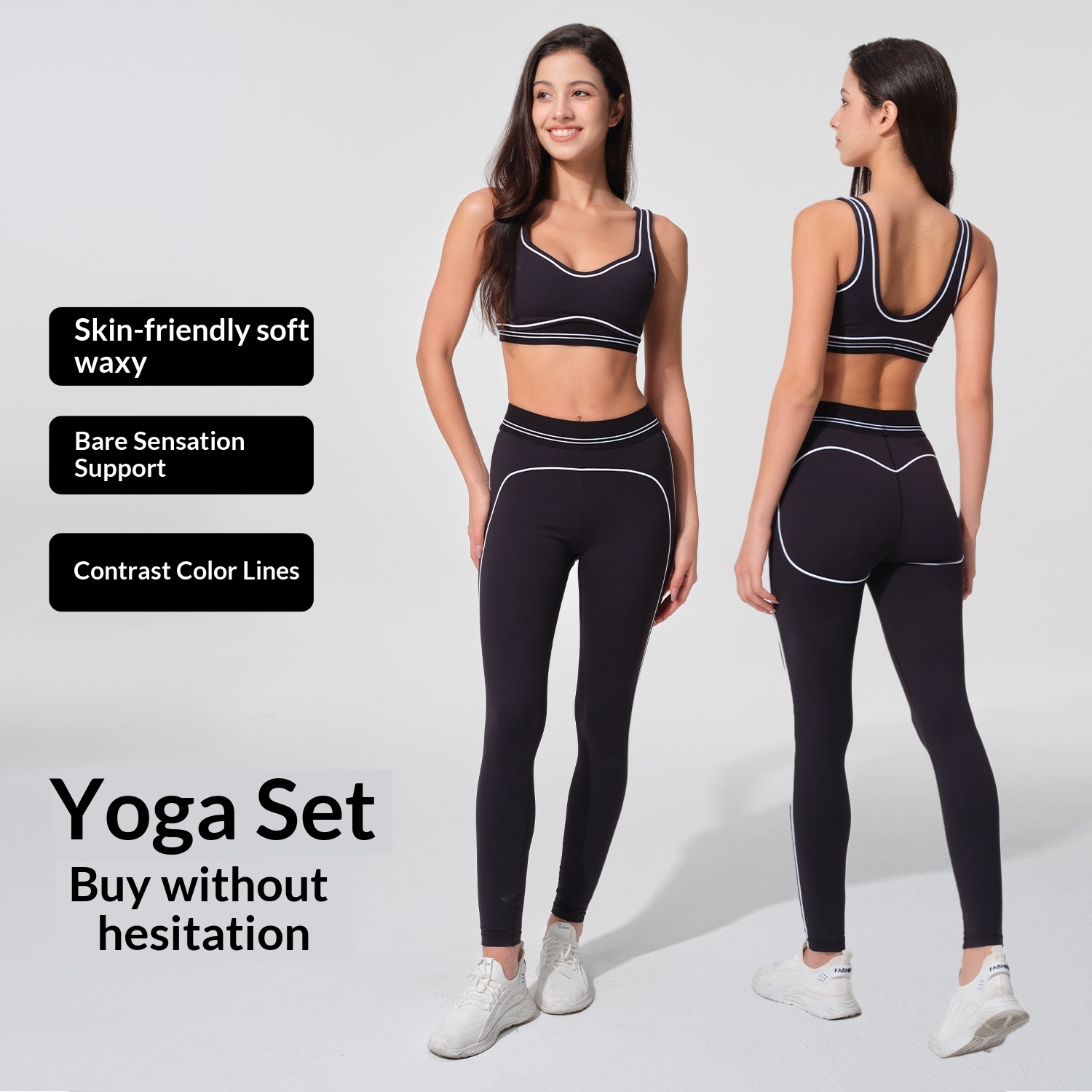 High Quality Cross-Border Set High-Intensity Bra High-Waist Hip-Lifting Pants Color-Block Sports Yoga Outfit For Women_voghion.com