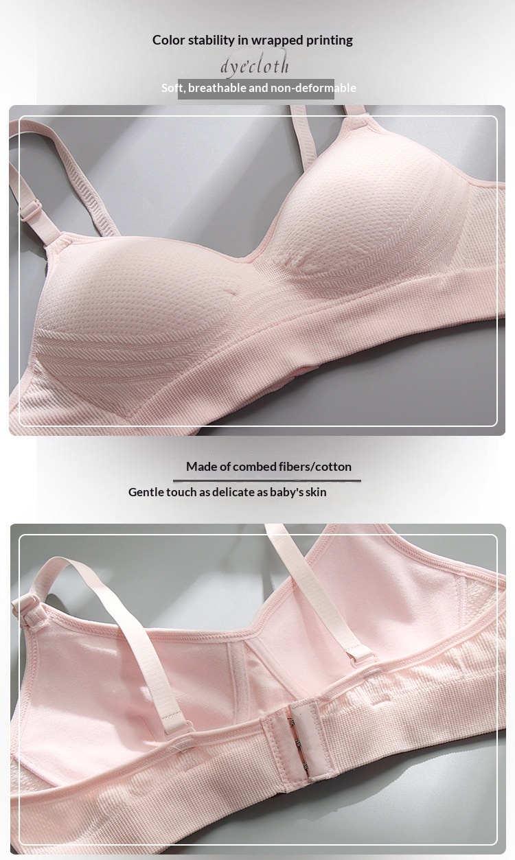 High Quality Pure Cotton Girls' Underwear For Students And High School Girls, Summer Thin Style, Wireless, Small Gathering, Large_voghion.com