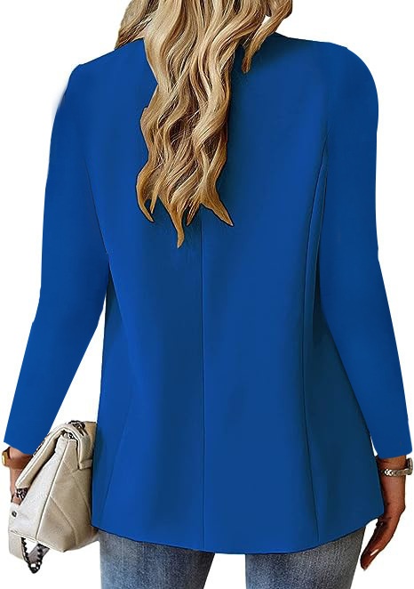 Women’s Long-sleeve Solid Colour Cardigan Blazer Suit Jacket_voghion.com