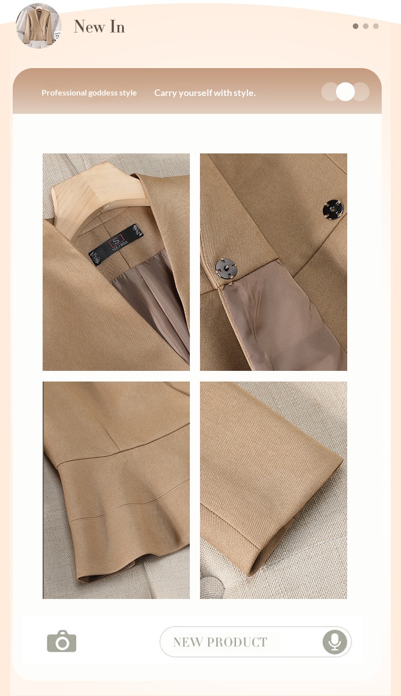 Blazer rosso da donna sfiancato giacca professionale senza collo_voghion.com