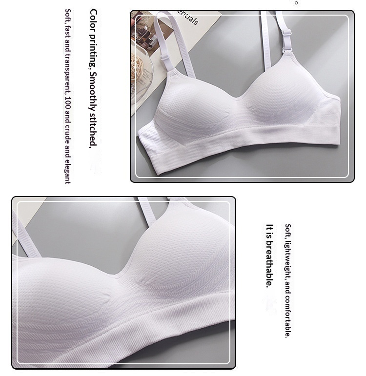 High Quality Pure Cotton Girls' Underwear For Students And High School Girls, Summer Thin Style, Wireless, Small Gathering, Large_voghion.com