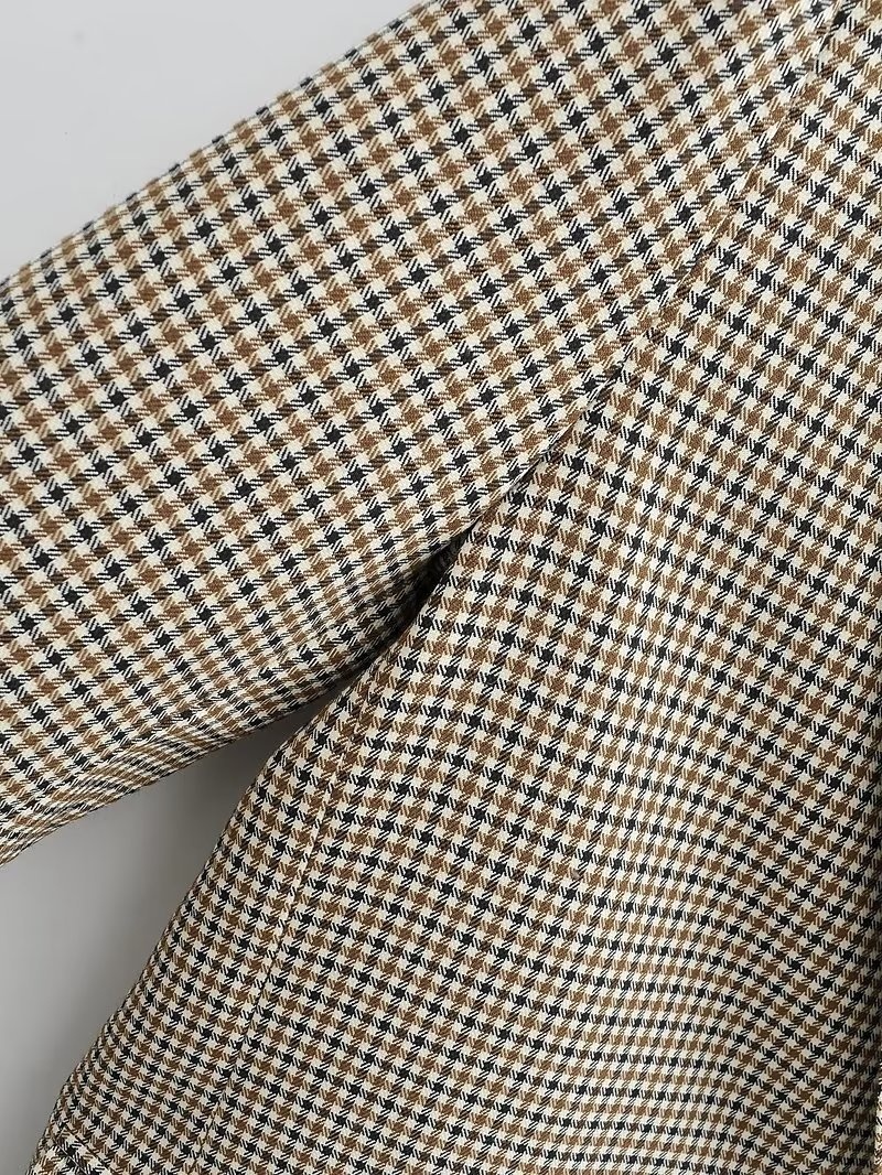 Damen Blazer Kariert Mit Langarm Für Den Herbst Tailliert_voghion.com