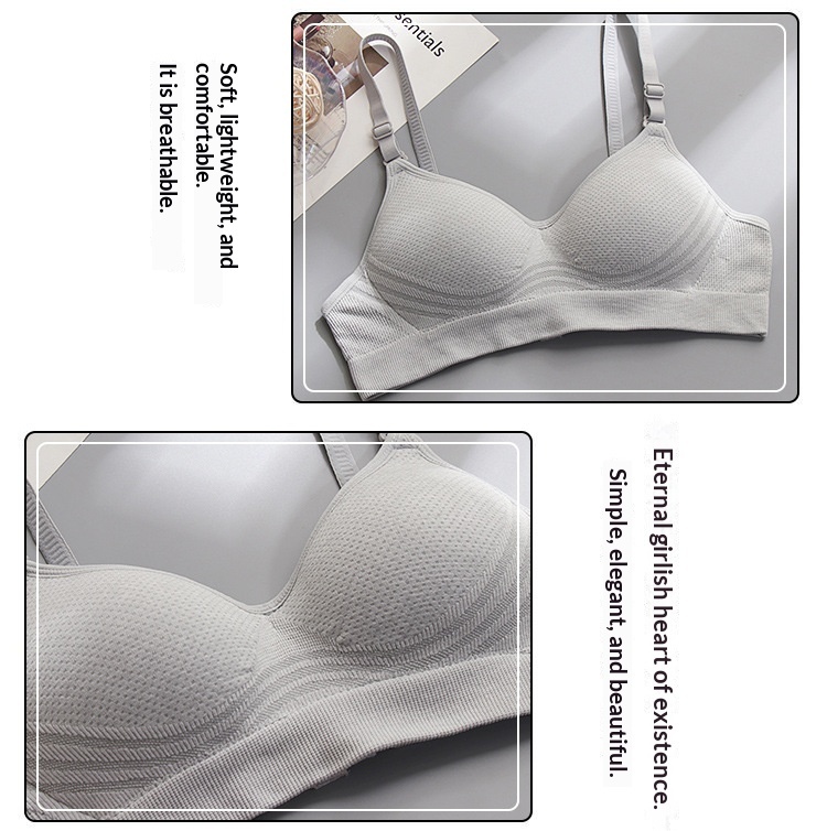 High Quality Pure Cotton Girls' Underwear For Students And High School Girls, Summer Thin Style, Wireless, Small Gathering, Large_voghion.com