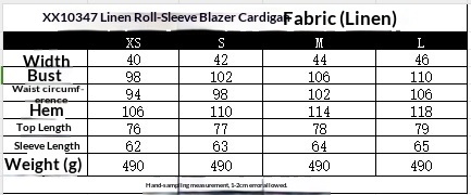 Z Cross-Border European And American Style 2025 New Fashionable Elegant Women's Linen Blend Roll-Sleeve Blazer 2753530_voghion.com