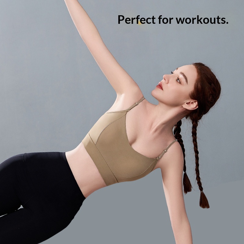 Reggiseno sportivo di alta qualità senza ferretto, coppe fisse, indossabile anche all'esterno, adatto per fitness, yoga, corsa, antiurto,_voghion.com