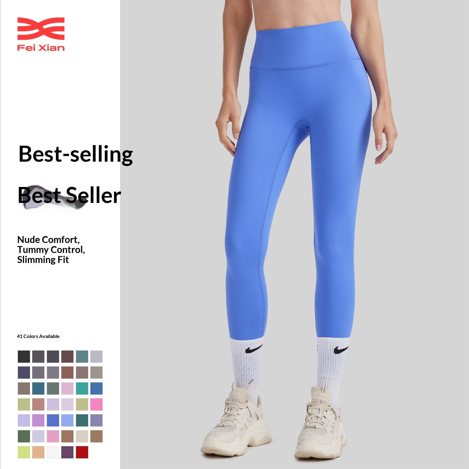 High Quality Cross-Border Brushed Barely-There Peach Hip High Waist Butt-Lifting Sports Fitness Tummy Control Tight Yoga Pants Women_voghion.com