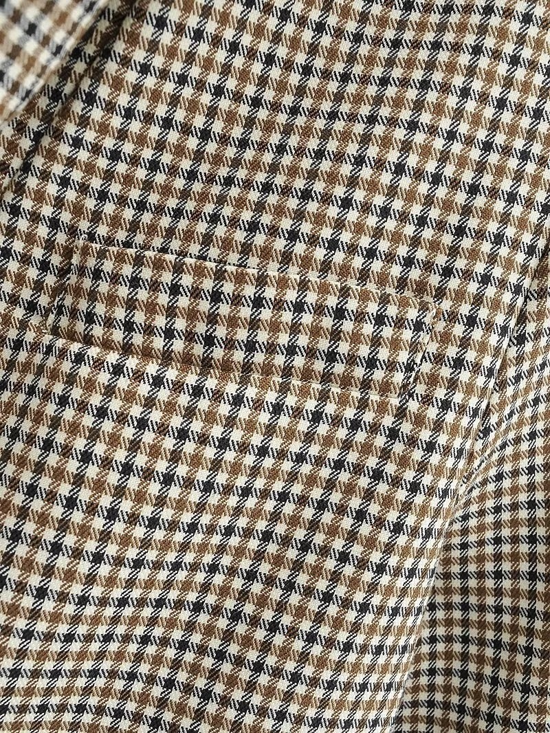 Damen Blazer Kariert Mit Langarm Für Den Herbst Tailliert_voghion.com