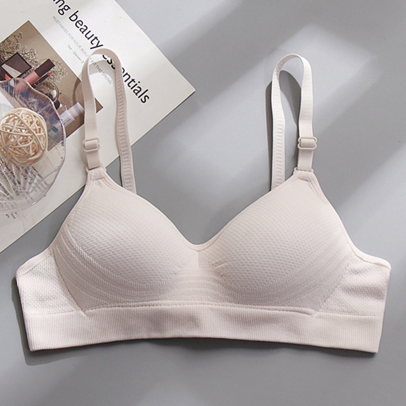 High Quality Pure Cotton Girls' Underwear For Students And High School Girls, Summer Thin Style, Wireless, Small Gathering, Large_voghion.com