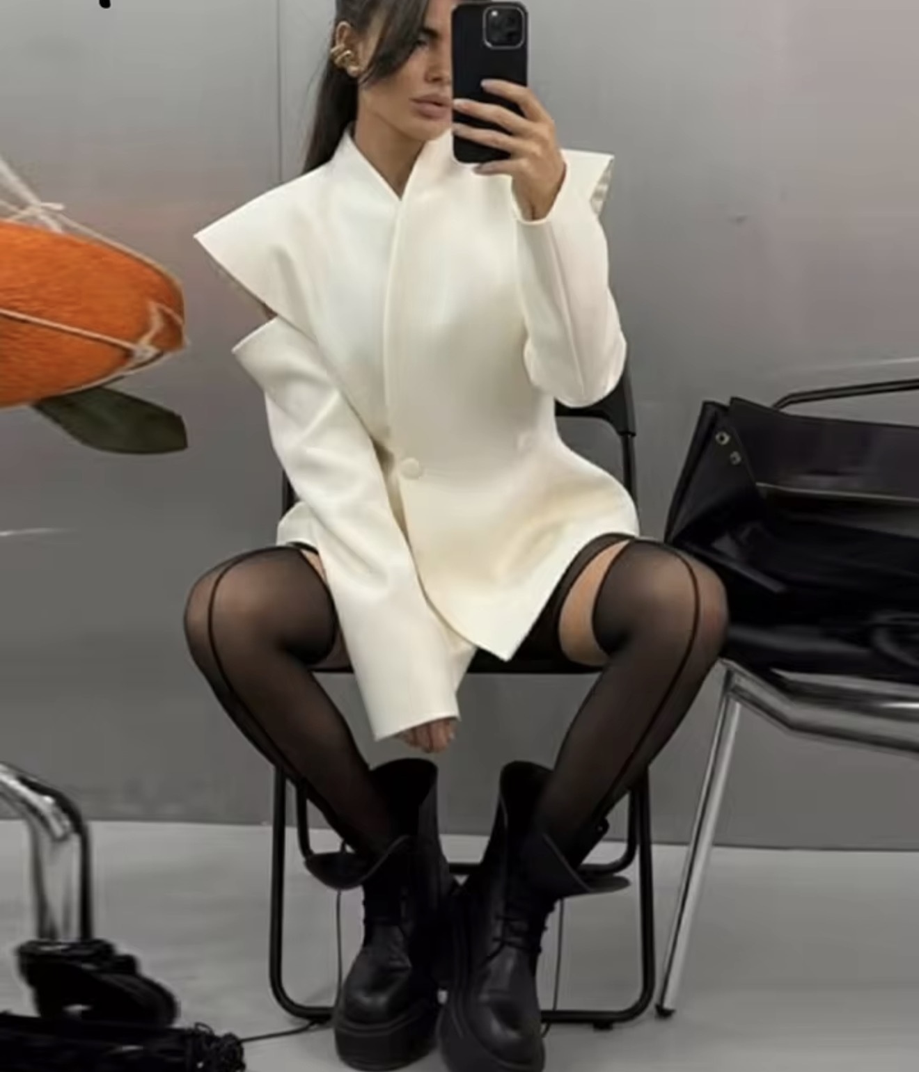 Blazer da donna a maniche lunghe stile designer elegante_voghion.com