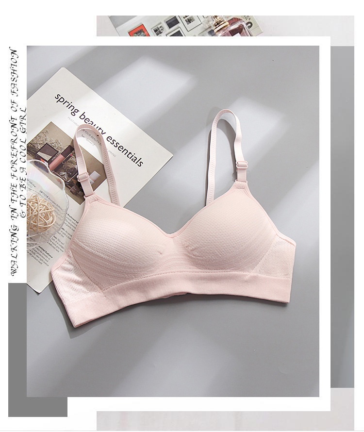 High Quality Pure Cotton Girls' Underwear For Students And High School Girls, Summer Thin Style, Wireless, Small Gathering, Large_voghion.com