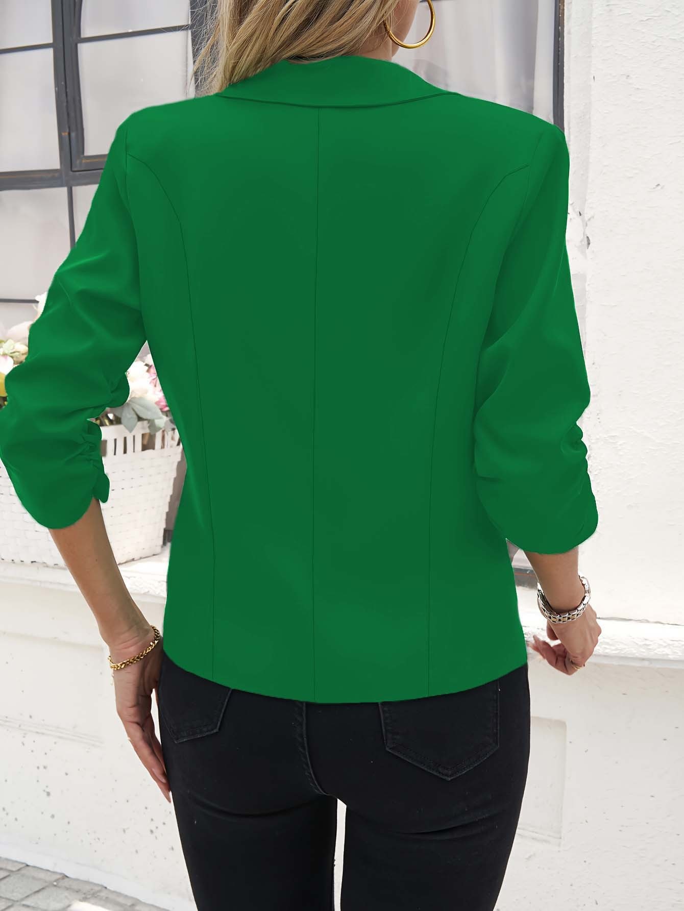 Giacca blazer donna con maniche a tre quarti per lavoro casual_voghion.com