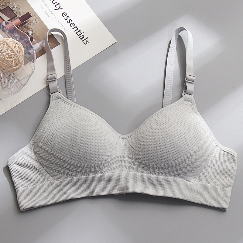 High Quality Pure Cotton Girls' Underwear For Students And High School Girls, Summer Thin Style, Wireless, Small Gathering, Large_voghion.com