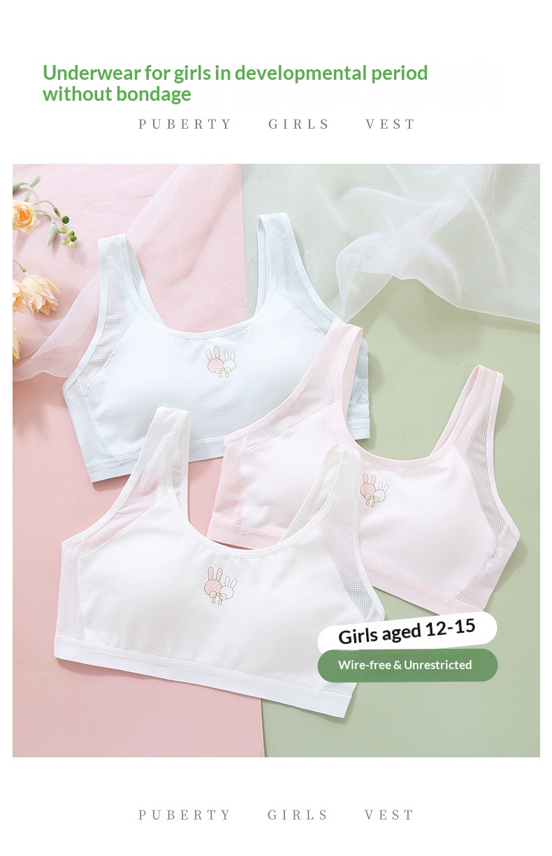 Sports-bh til piger i bomuld med stødabsorbering_voghion.com