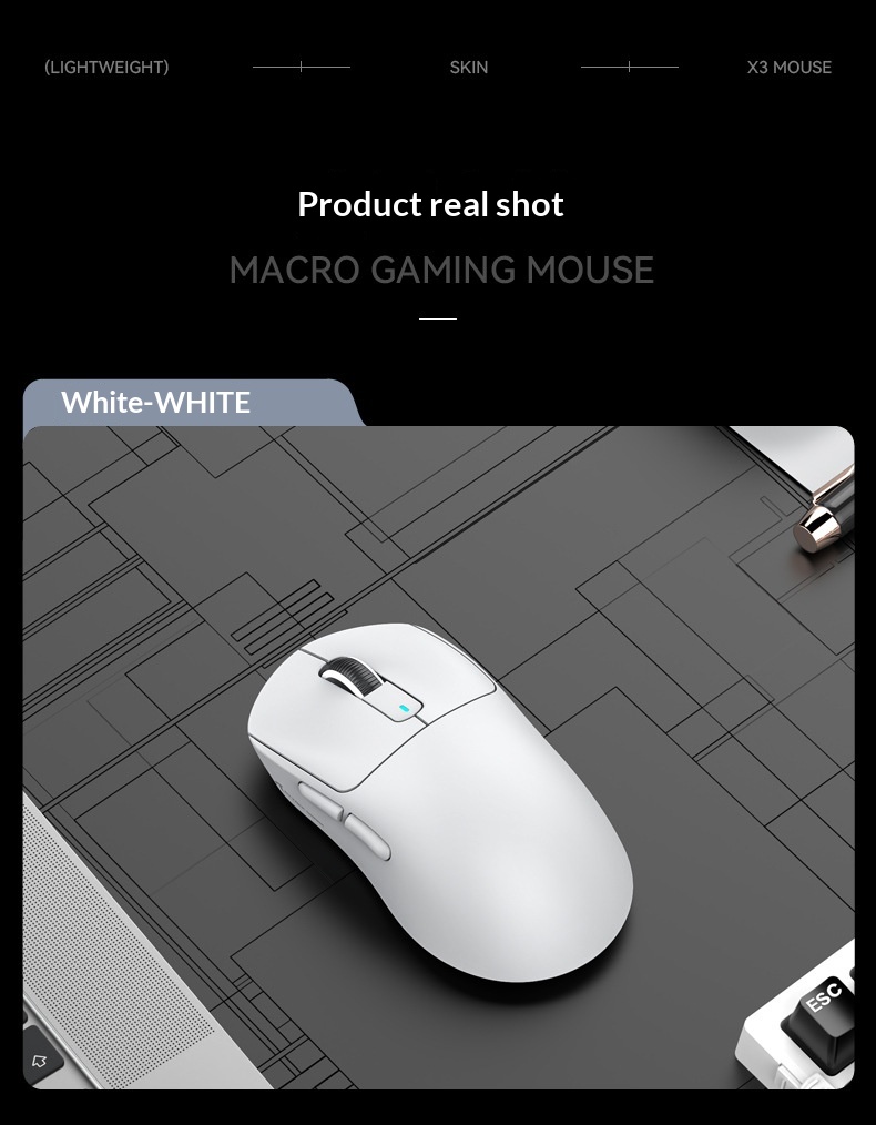 Attack Shark X3 Leichte PAW3395 Gaming-Drei-Modus-Funkmaus_voghion.com