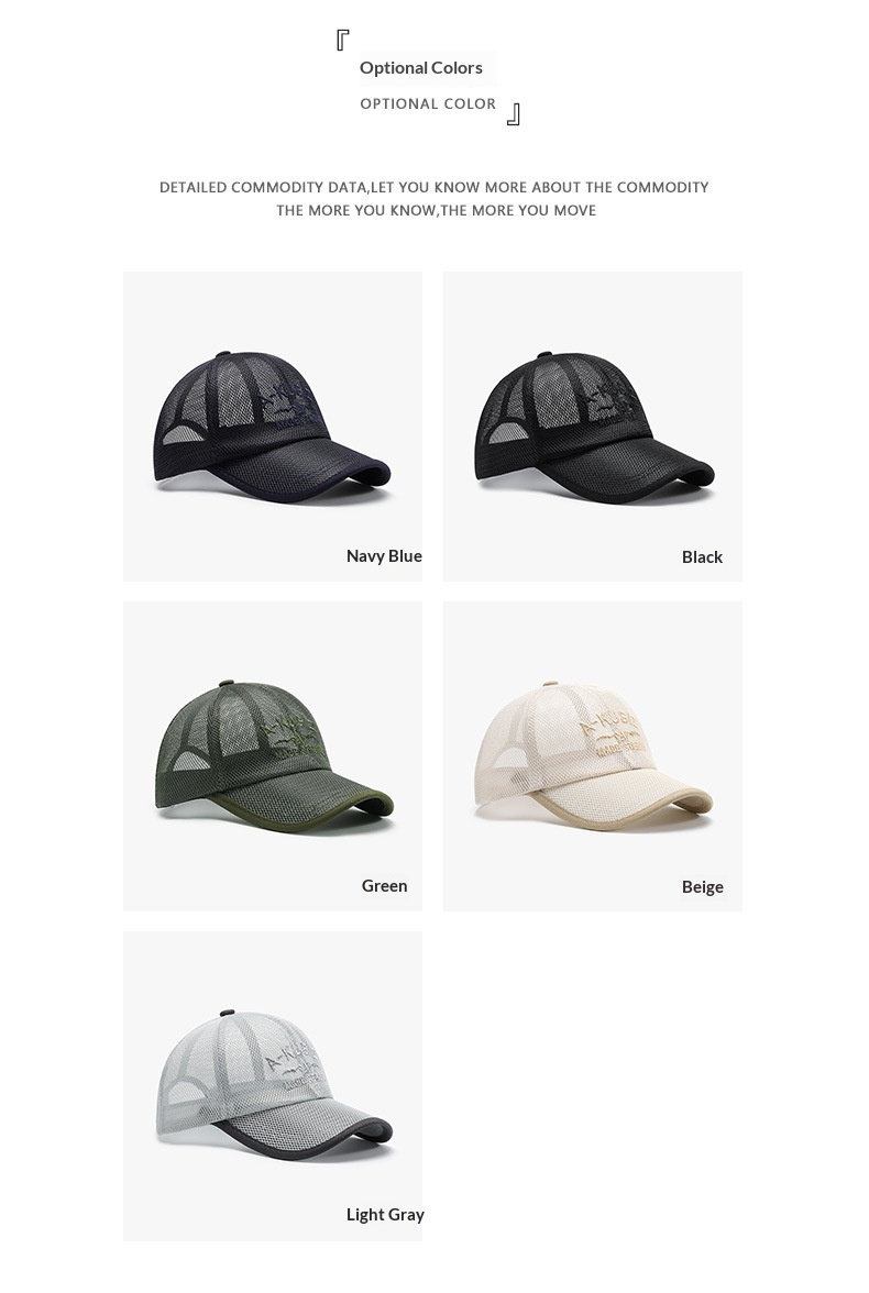 Tor Zur Wildnis Summer Letter Embroidery Breathable Sunshade Mesh Versatile Outdoor Cross-Border Men's Black Duckbill Women's Baseball_voghion.com