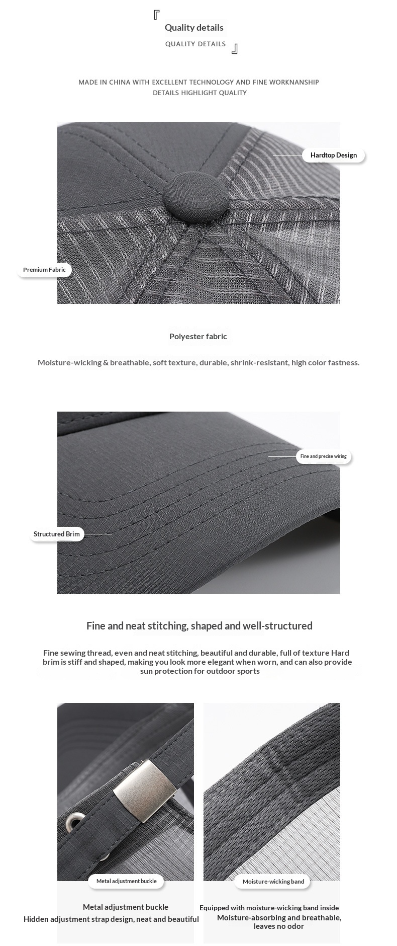 Baseball Mesh Cap Breathable Quick Dry Summer Sun Protection Hat_voghion.com