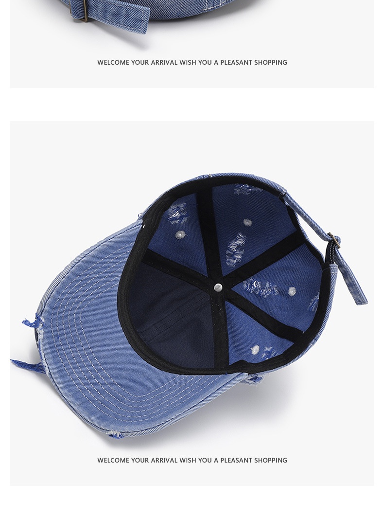 Distressed denim baseballpet voor heren vintage washed stijl_voghion.com