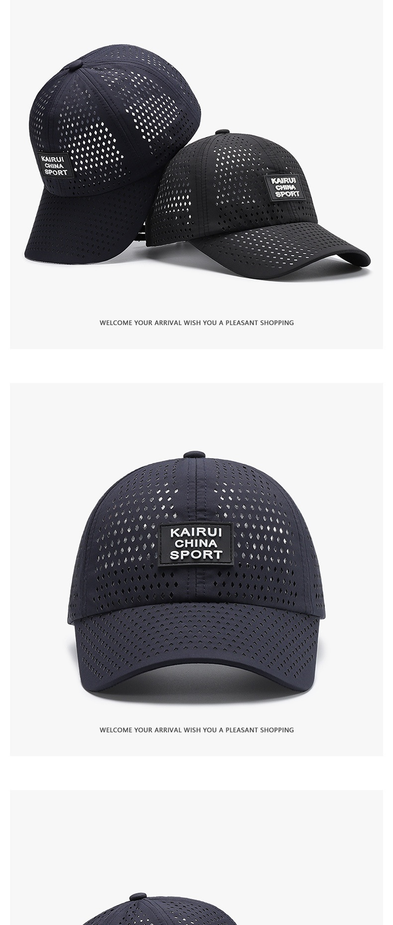 Perforated Baseball Cap Spring Summer Quick-drying Sports Hat_voghion.com