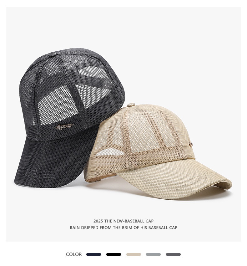 Boné Tor Zur Wildnis Summer Masculino em Malha para Atividades ao Ar Livre, Estilo Baseball, com Letras, Ideal para Pesca Transfronteiriça, Esportes e Viagens, Proteção Solar e Design de Aba de Pato (Atacado)_voghion.com